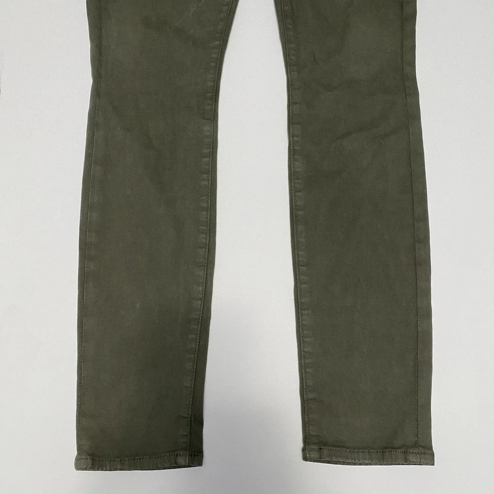 7 For All Mankind Women's Olive Green Skinny Jeans 28 Stretch Capsule Neutral